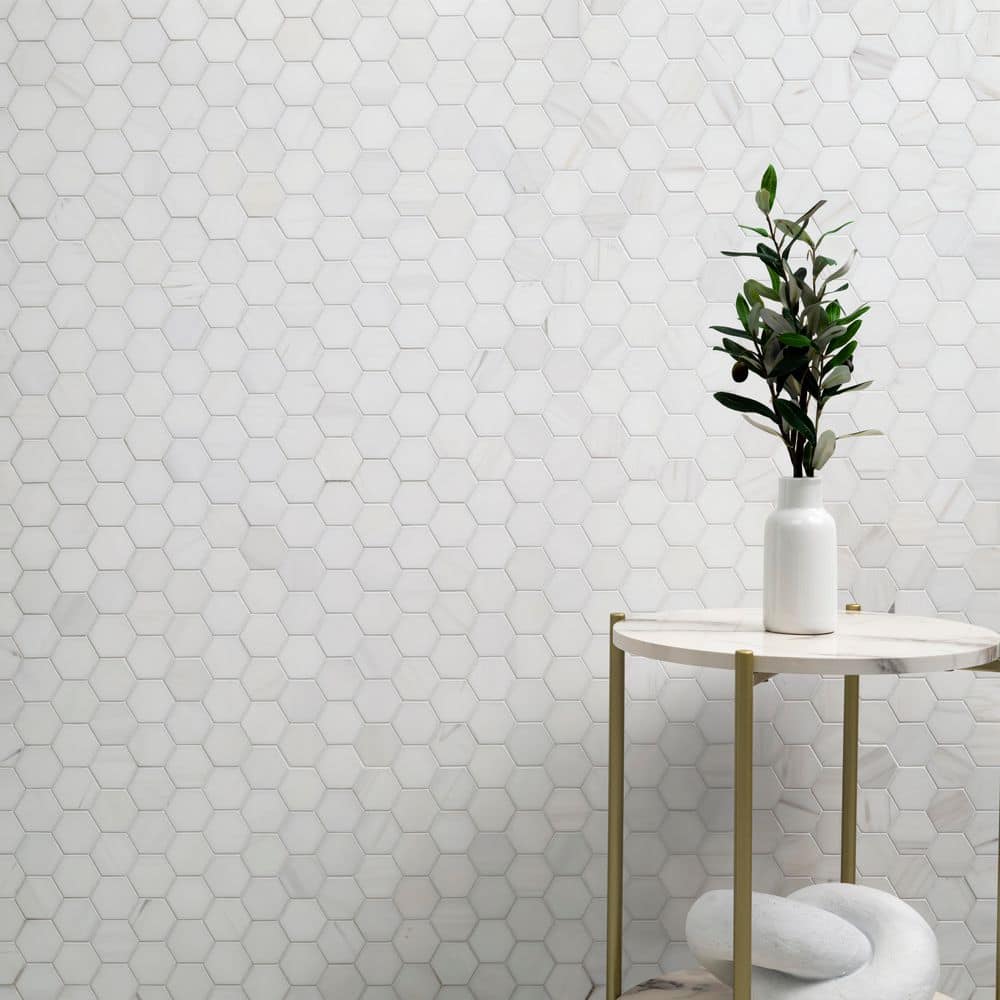 Bianco Dolomite White Marble Hexagon Mosaic Tile