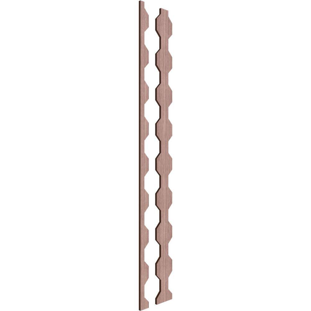 Walnut Adjustable Decorative Wood Slat Wall Panel Kit, 47" Height