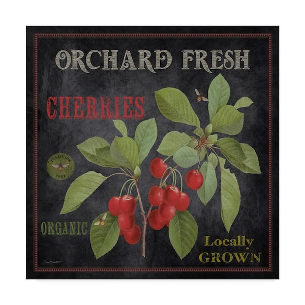 Trademark Fine Art Jean Plot 'Orchard Fresh Cherries' Canvas Unframed Photography Wall Art 14 in. W. x 14 in
