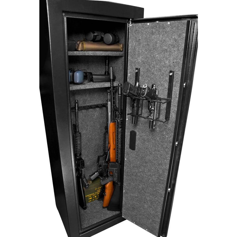 Black Steel Biometric Fingerprint Rifle Safe with 16-Gun Capacity