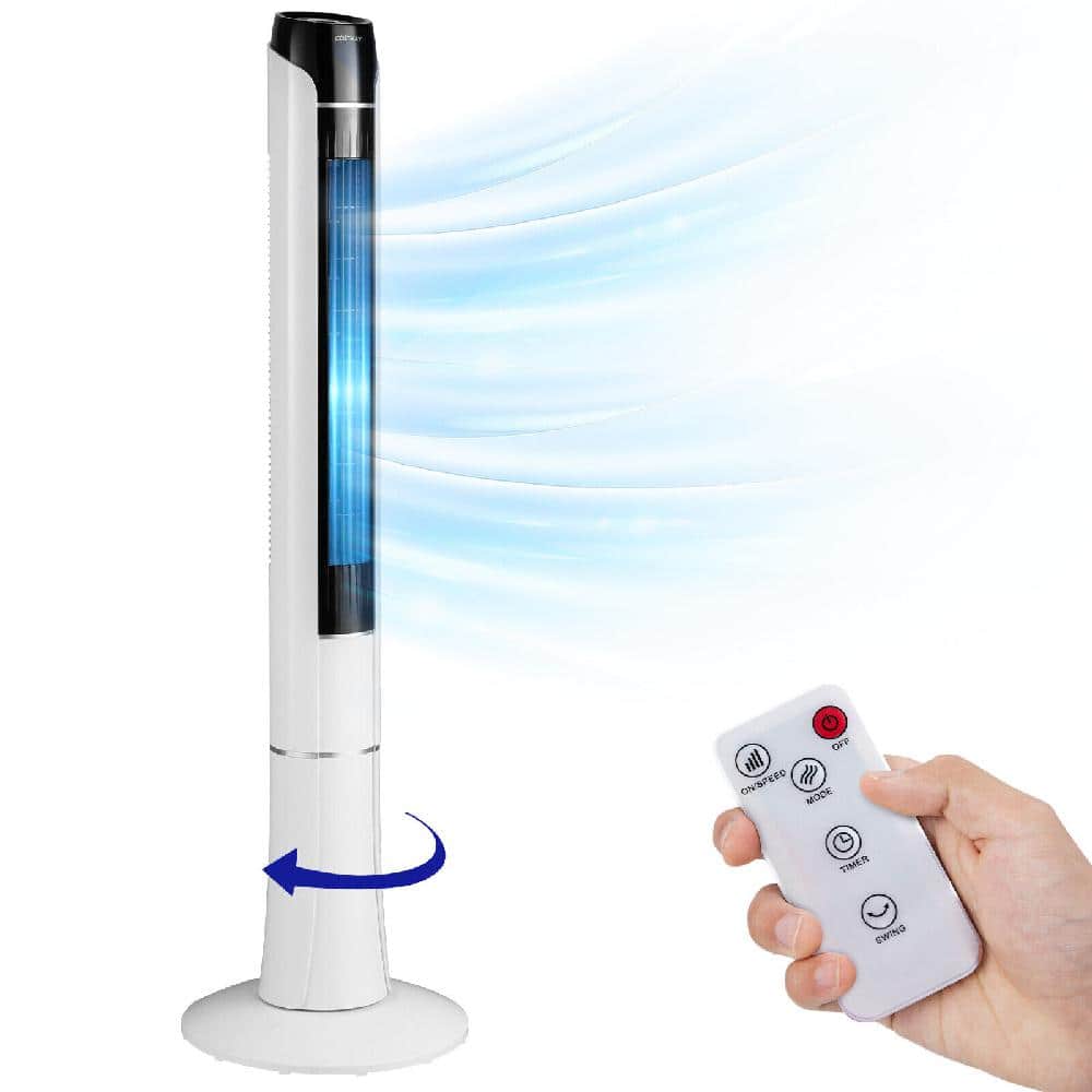 Costway 48 in. Oscillating Tower Fan with 80° Oscillating Bladeless Fan ...
