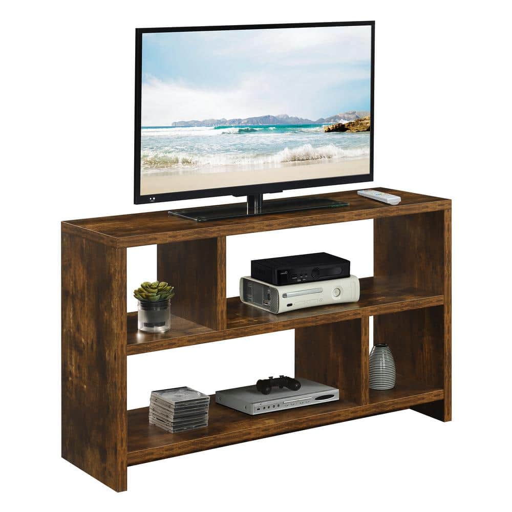 Barnwood Brown 48" TV Stand Console with Shelves