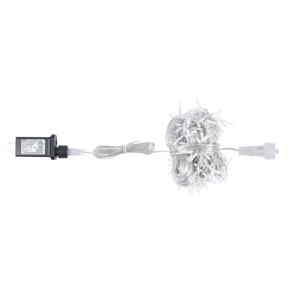 66 ft. Warm White Icicle Christmas Lights, 640 LED, Waterproof, 8 Modes, Timer, Plug-in, Connectable Clear Wire price history on PriceWatchPro