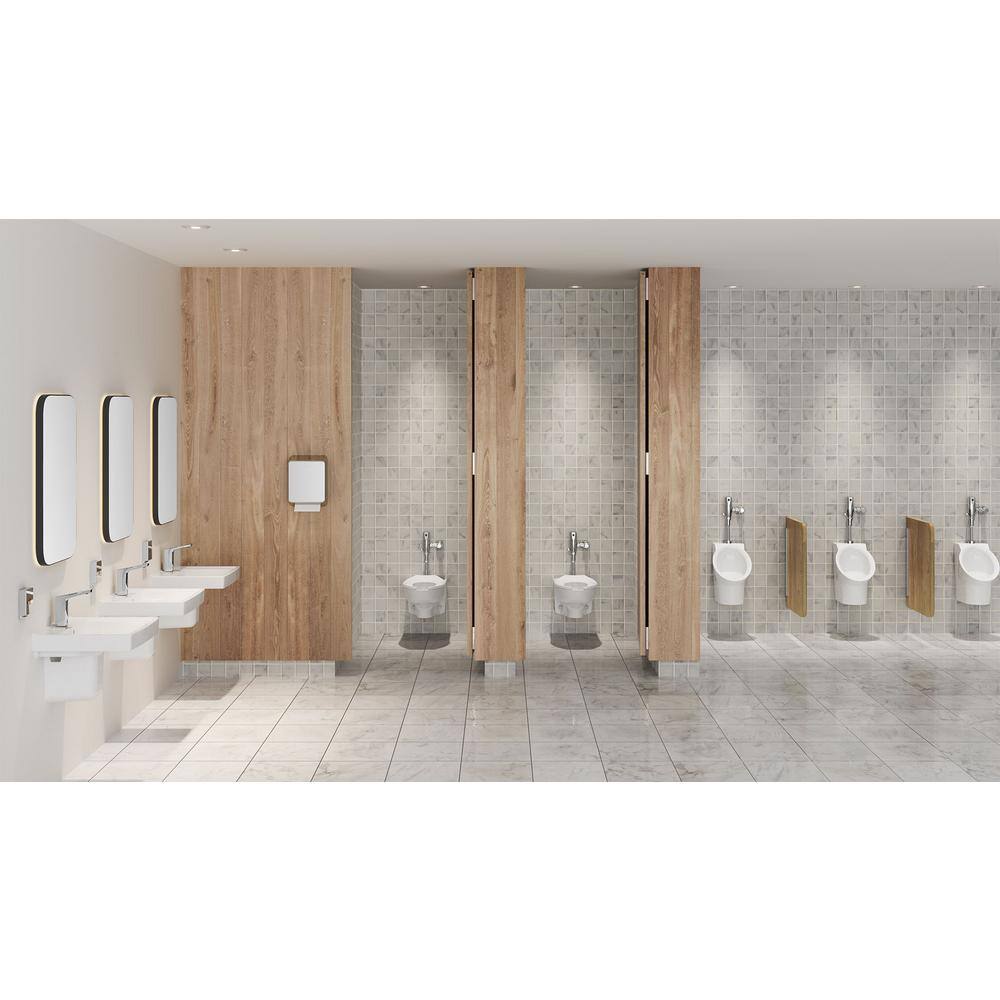 White Ceramic Wall-Mounted Rectangular Bathroom Sink