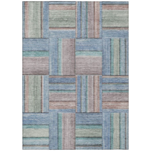 Chantille Machine Washable Indoor/Outdoor Abstract ACN2285 Denim 10 ft. x 14 ft. Area Rug