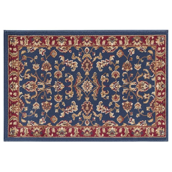 Tayse Rugs Sensation Border Navy 2 ft. x 3 ft. Indoor Area Rug