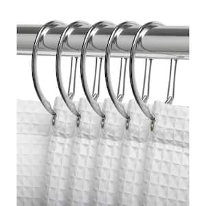 Shower Rings, Shower Curtain Rings for Bathroom, Rustproof Zinc Shower Curtain Hooks Rings in Chrome (Set of 12)