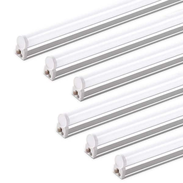 2 ft. 10-Watt White LED Shop Light Fixture, 6500K Super Bright Linkable Ceiling and Under Cabinet Lighting, 6-Pack