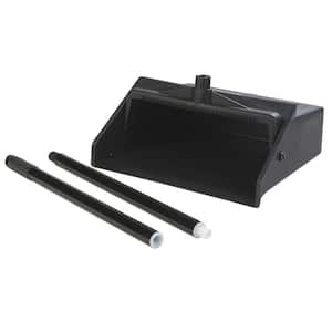 12 in. Black Lobby Dust Pan with 2-Piece Handle