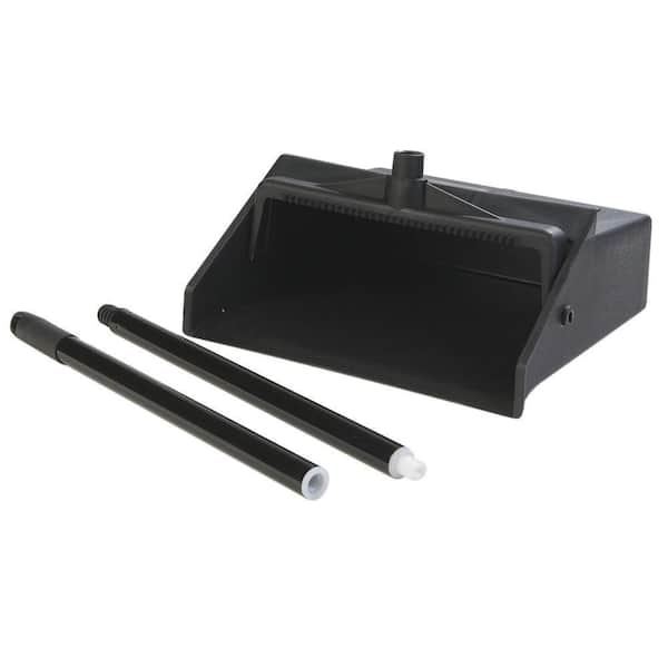 Carlisle 12 in. Black Lobby Dust Pan with 2-Piece Handle