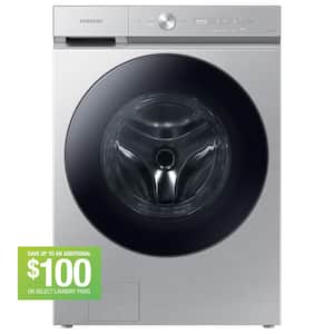 Bespoke 5.3 cu. ft. Ultra-Capacity Smart Front Load Washer in Silver Steel with Super Speed Wash and AI Smart Dial
