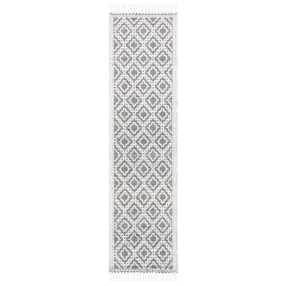 Natura 2 ft. x 9 ft. Ivory/Black Monochrome Diamond High-Low Runner Rug price history on PriceWatchPro