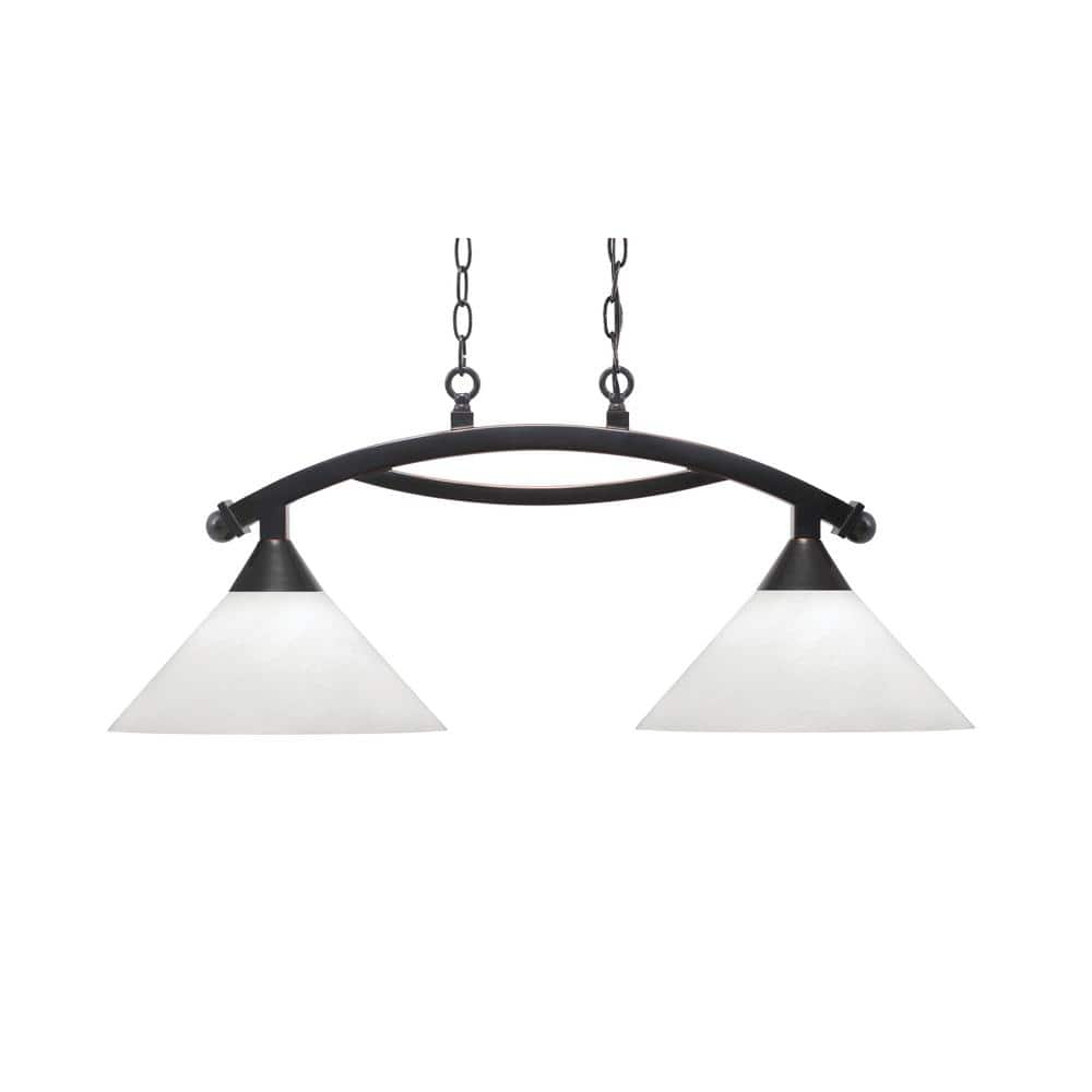 Bridgewater 2 Light Black Copper Linear Chandelier, Any room with 12 in. Wh