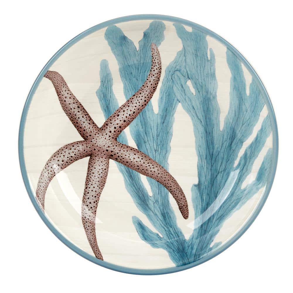 Coastal Blue Ceramic Soup Bowls Set of Four