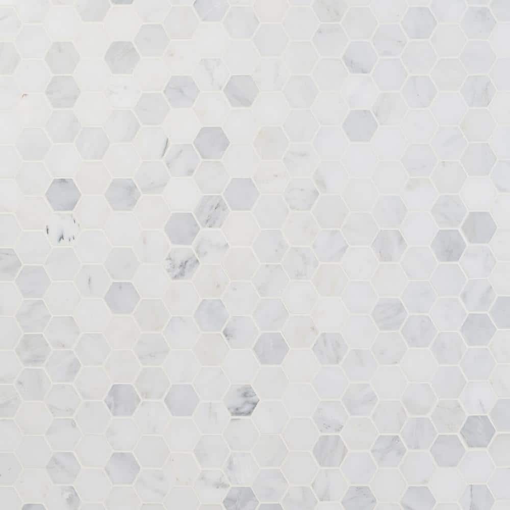 Oriental 4 in. x .31 in. Hexagon Marble Floor and Wall Tile Sample price history on PriceWatchPro
