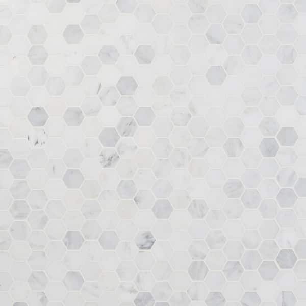 Ivy Hill Tile Oriental 4 in. x .31 in. Hexagon Marble Floor and Wall Tile Sample