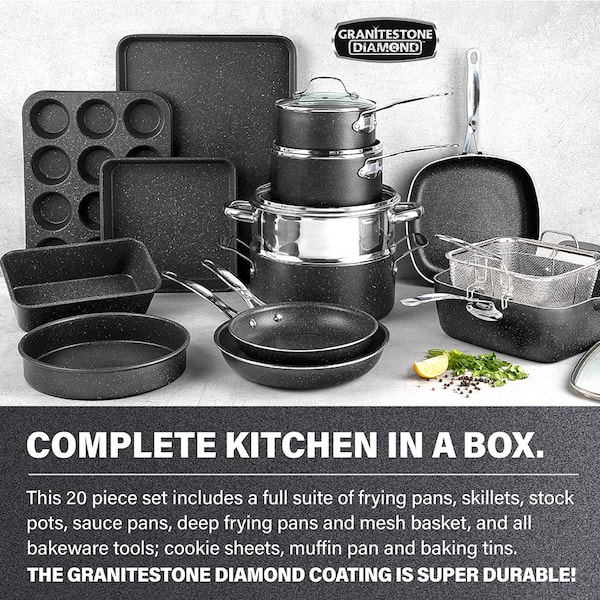 20 Pieces for sale online Granite Stone 7081 Cookware/Bakeware Set 