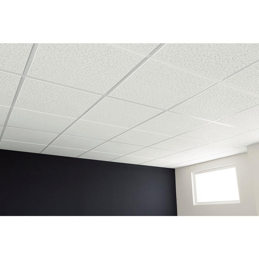 Drop Ceiling Tile 2 ft. x 4 ft. Fiberboard Commercial Spaces Acoustic 80 sq ft