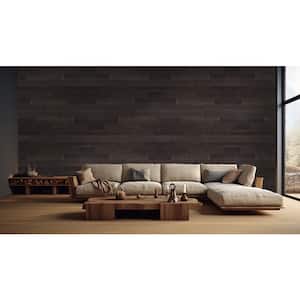 1/8 in. x 4 in. x 12-42 in. Peel and Stick Black Wooden Decorative Wall Paneling (10 sq. ft./Box)