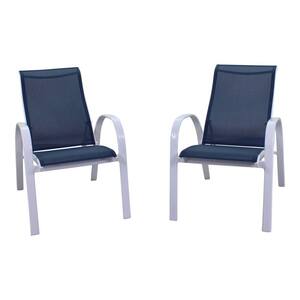 Santa Fe 2 Aluminum Sling Reclining Chairs in White