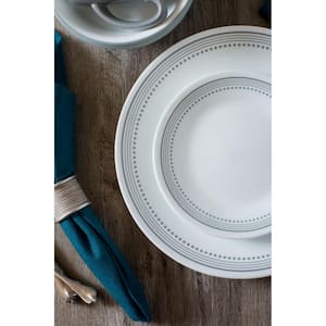 Classic 16-Piece Patterned Gray Design Glass Dinnerware Set (Service for 4)