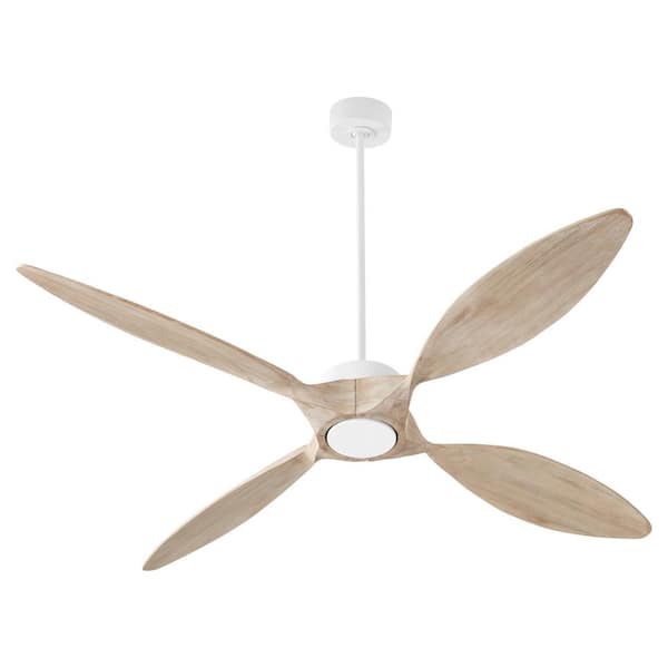 quorum Papillon 66 in. in Studio White 4-Blades Wi-Fi Ceiling Fan