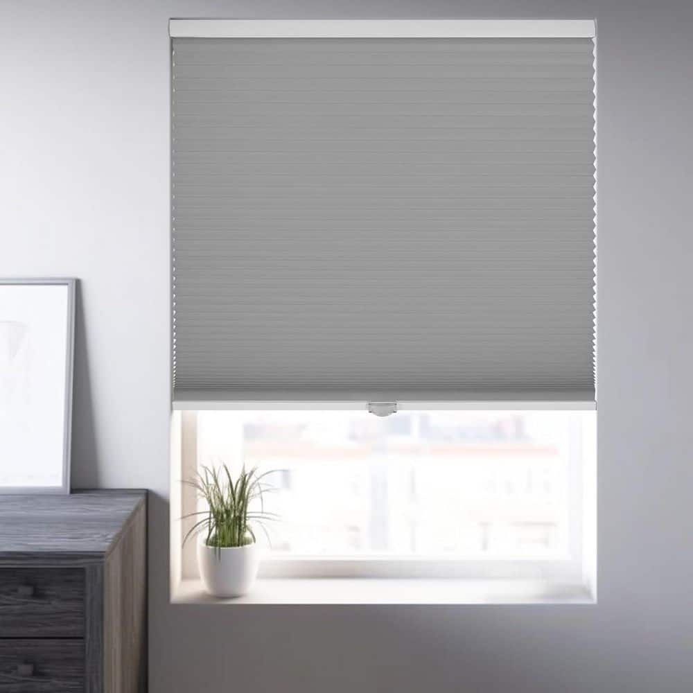 Cut-to-Width Grey Cordless Blackout Privacy Polyester Cellular Shades 34.75 in. W x 72 in. L price history on PriceWatchPro
