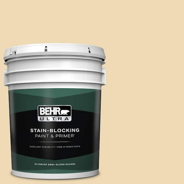 BEHR ULTRA 5 gal. #340E-3 Bavarian Cream Semi-Gloss Enamel Exterior Paint & Primer