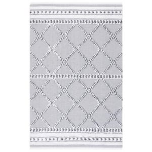 Augustine Gray/Ivory 4 ft. x 6 ft. Braided Diamonds Area Rug