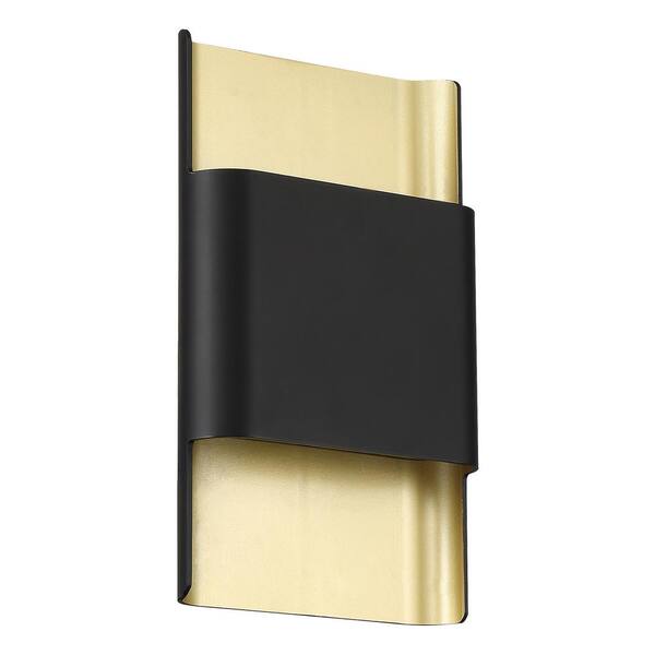Access Lighting Beacon 2-Lights Black and Gold LED Wall Sconce
