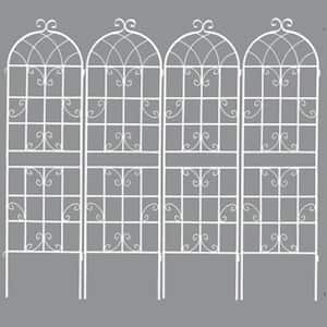 71 in. Metal 4 Pack Garden Trellis in White