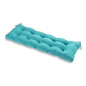 Solid Teal Rectangle Outdoor Bench Cushion