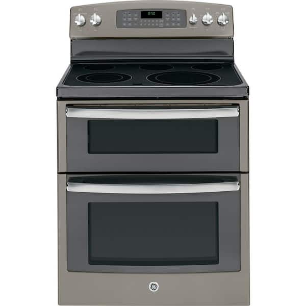 GE 6.6 cu. ft. Double Oven Electric Range with Self-Cleaning Oven in Slate