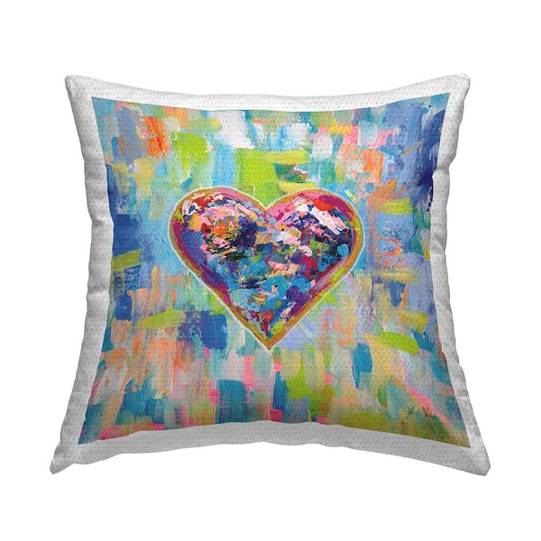 Abstract Urban Street Style Heart Shape Multi-Color Square Outdoor Throw Pillow