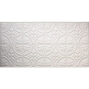 Dimensions 2 ft. x 4 ft. Glue Up Tin Ceiling Tile in Matte White