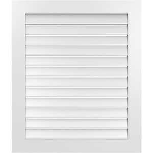 34 in. x 40 in. Vertical Surface Mount PVC Gable Vent: Functional with Standard Frame