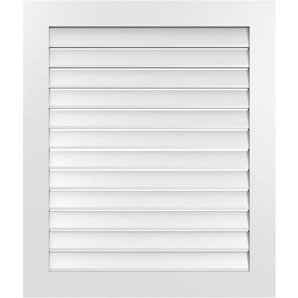 Ekena Millwork 34 in. x 40 in. Vertical Surface Mount PVC Gable Vent: Functional with Standard Frame