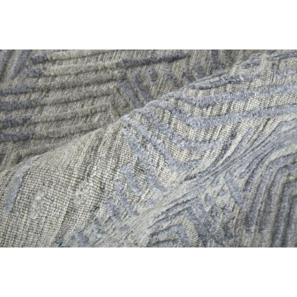 2 ft. x 8 ft. Blue, Gray Abstract Runner Rug