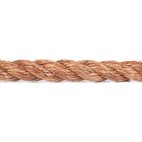 KingCord 3/4 in. x 100 ft. 3-Strand Cotton Twisted Rope, Natural