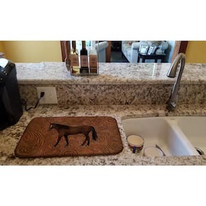 14 in. x 21 in. Multicolor Horse Dish Drying Mat