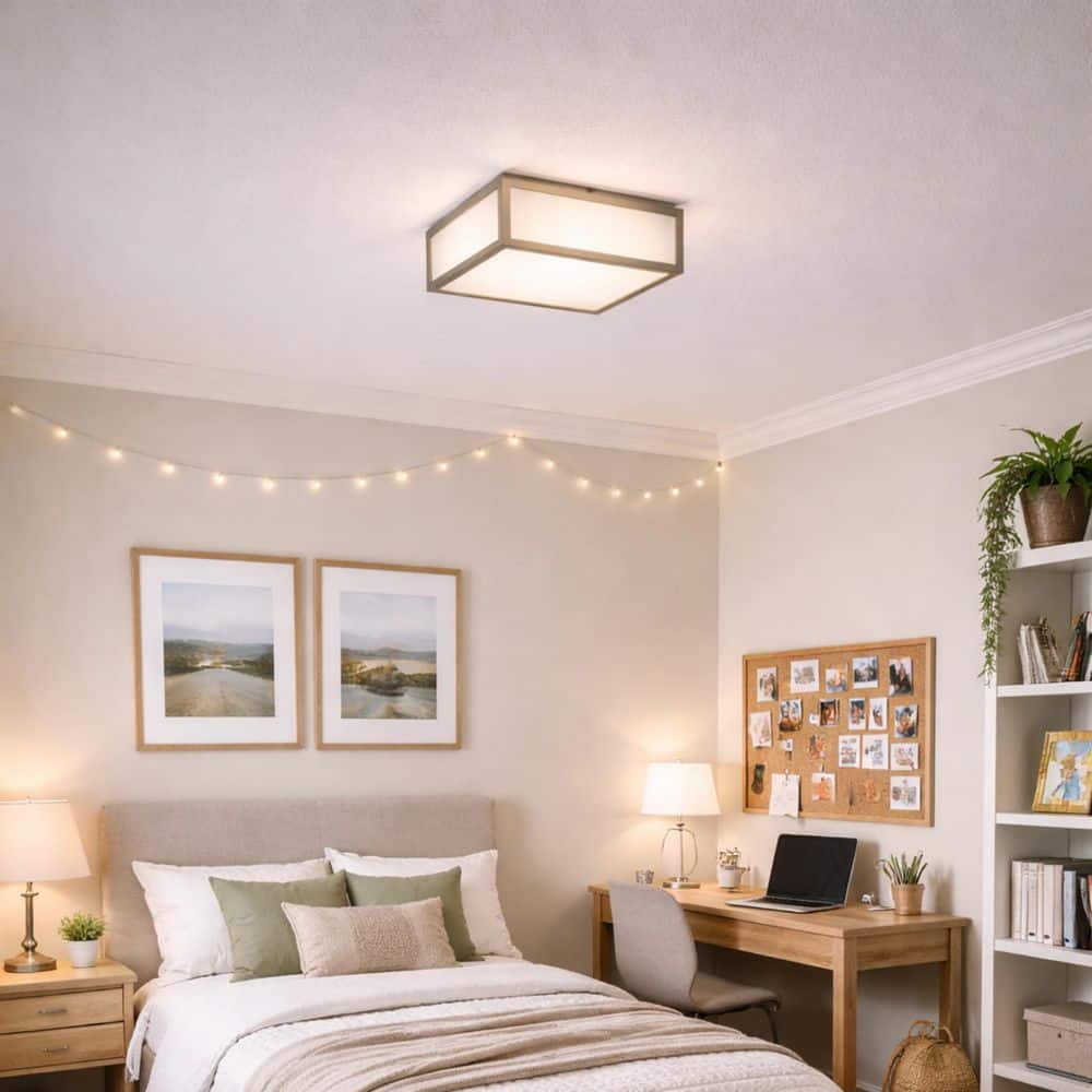 10 in. Square Brushed Nickel Dimmable Integrated LED Flush Mount Ceiling Light with Glass Shade,3CCT Temperature price history on PriceWatchPro