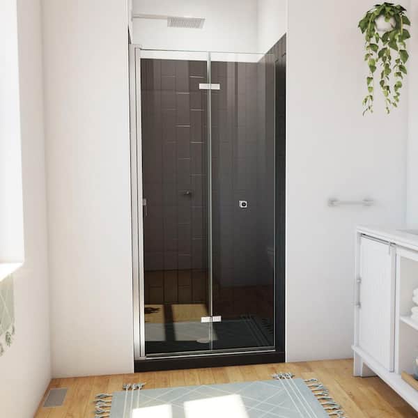 DreamLine 36 in. L x 36 in. W x 76-3/4 in. H Center Drain Alcove Shower Stall Kit in Brushed Nickel