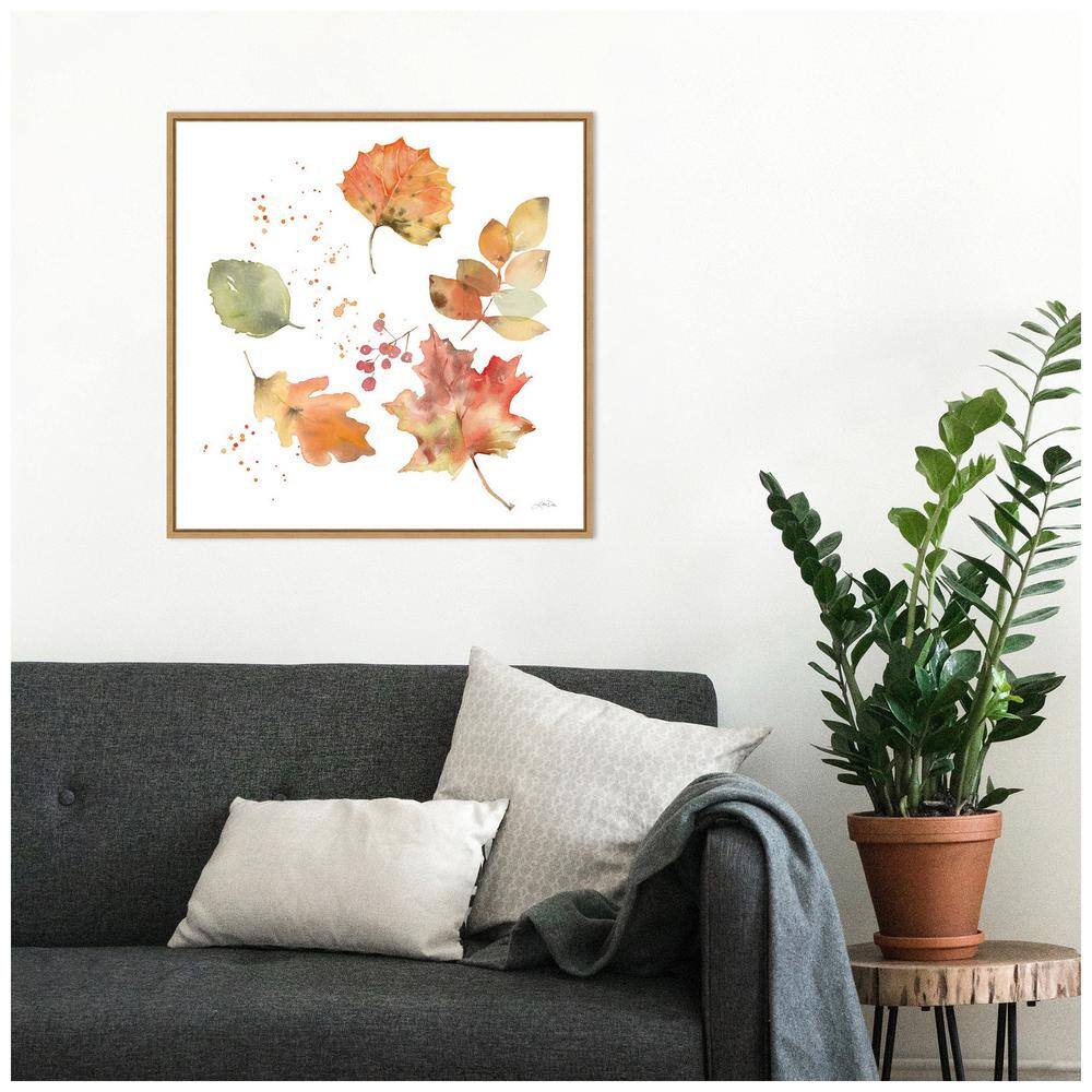 22''x22'' Autumn Leaves Framed Canvas Wall Art