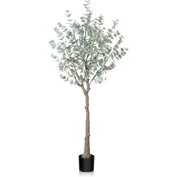 Cubilan 5 ft. Green Artificial Eucalyptus Tree in Pot MH6M01 - The Home ...