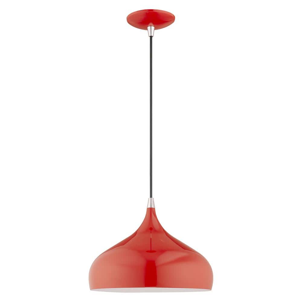 Shiny Red Aluminum Mini Pendant Light for Indoor/Outdoor