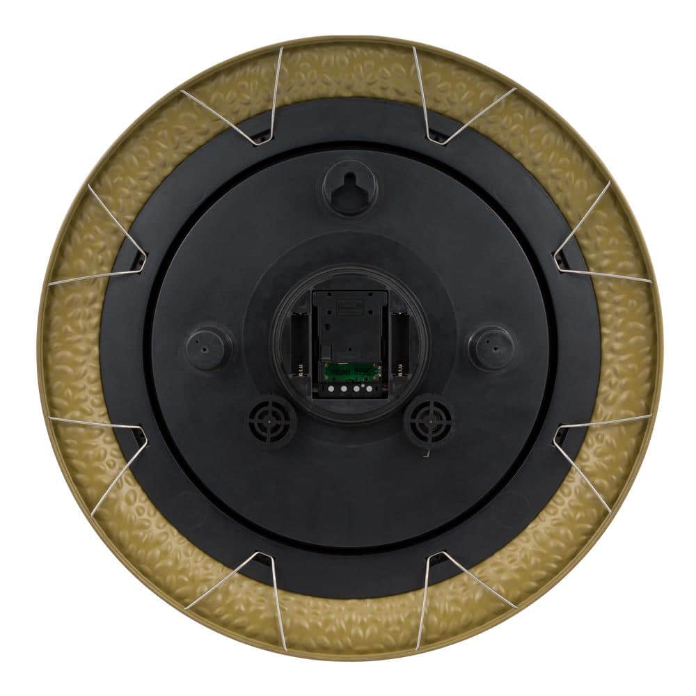 21-Inch Bronze Analog Wall Clock with Thermometer and Hygrometer