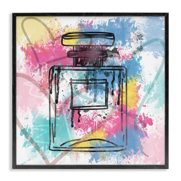 Stupell Industries Modern Splash Perfume by Natalie Carpentieri Black Framed Abstract Giclee Art Print 24 in. x 24 in.