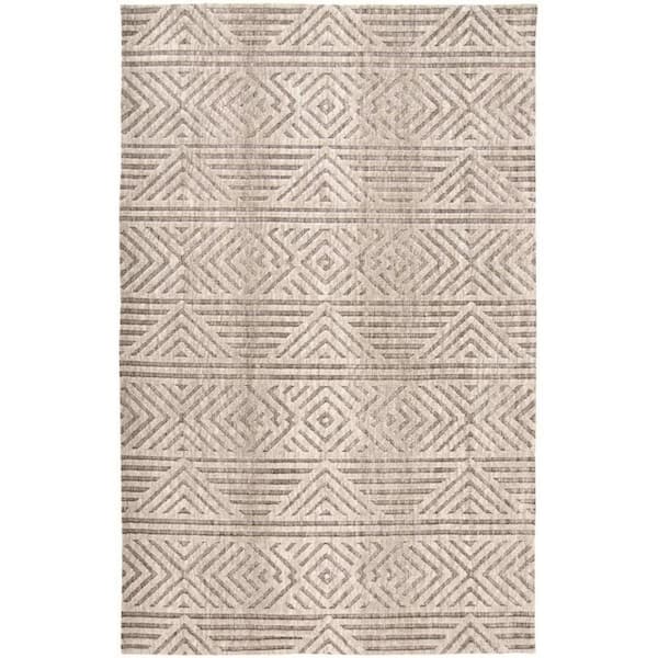 HomeRoots Tan and Ivory Geometric 10 ft. x 13 ft. Area Rug