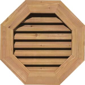 23 in. x 23 in. Octagon Unfinished Smooth Western Red Cedar Wood Paintable Gable Louver Vent