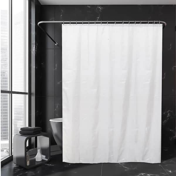 Unbranded Extra Wide 79 in. L White Shower Curtain Set With 16 Rings